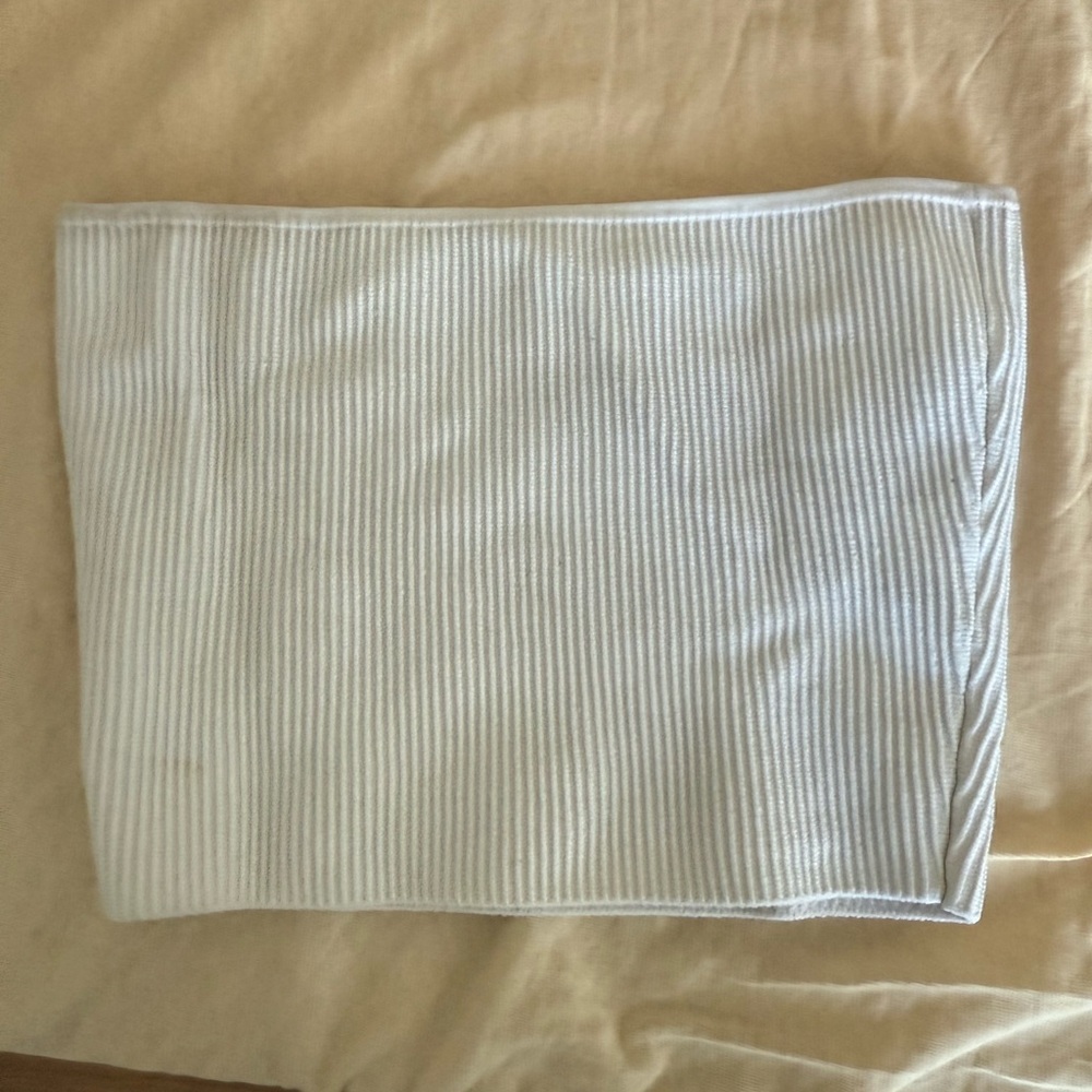 Babaton White Ribbed tube top